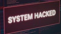 Hacked system alert message flashing on computer screen