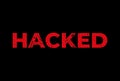 Red hacked text with grunge effect design
