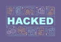 Hacked word concepts violet banner