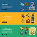 Hacker Activity Banners Royalty Free Stock Photo