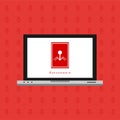 Hacker activity computer.Alert notification on mobile phone vector, malware concept, spam data, fraud internet error, insecure Royalty Free Stock Photo
