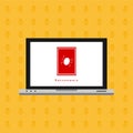 Hacker activity computer.Alert notification on mobile phone vector, malware concept, spam data, fraud internet error, insecure Royalty Free Stock Photo