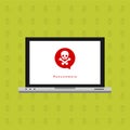 Hacker activity computer.Alert notification on mobile phone vector, malware concept, spam data, fraud internet error, insecure Royalty Free Stock Photo