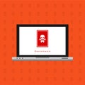 Hacker activity computer.Alert notification on mobile phone vector, malware concept, spam data, fraud internet error, insecure Royalty Free Stock Photo
