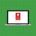 Hacker activity computer.Alert notification on mobile phone vector, malware concept, spam data, fraud internet error, insecure Royalty Free Stock Photo