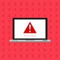 Hacker activity computer.Alert notification on mobile phone vector, malware concept, spam data, fraud internet error, insecure Royalty Free Stock Photo