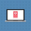 Hacker activity computer.Alert notification on mobile phone vector, malware concept, spam data, fraud internet error, insecure Royalty Free Stock Photo