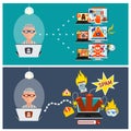Hacker activity viruses hacking and e-mail spam Royalty Free Stock Photo