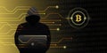 Hacker attack on bitcoins crypto currency web cyber crime