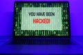 Hacker attack on Computer. Warning text on PC You have been hacked