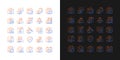 Hacker attack gradient icons set for dark and light mode