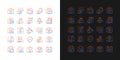 Hacker attack gradient icons set for dark and light mode