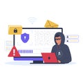 Hacker attack illustration concept Royalty Free Stock Photo