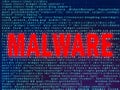 Hacker attack, malware. Computer virus. Warning skull