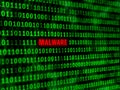 Hacker attack, malware. Computer virus. Warning word