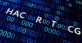 Hacker attack system hacked computer glitch virus inter system hacking concept. Royalty Free Stock Photo