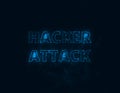 Hacker Attack title with plexus effect. Connected lines with dots. Lines title plexus Royalty Free Stock Photo