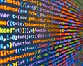 Hacker background. Program development concept. Coding cyberspace concept. Script on computer with source code. Programming code Royalty Free Stock Photo