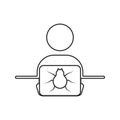 hacker with a beetle icon. Element of cyber security for mobile concept and web apps icon. Thin line icon for website design and