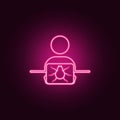 hacker with a beetle icon. Elements of cyber security in neon style icons. Simple icon for websites, web design, mobile app, info