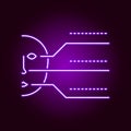 Hacker, biometric identification icon in neon style. Can be used for web, logo, mobile app, UI, UX