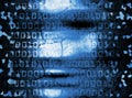 Hacker blurred face.