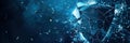 A hacker breaches a digital shield, sending shards flying in a dramatic display, showcasing the vulnerabilities of