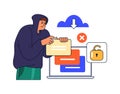 Hacker breaking into personal documents in web