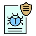 Hacker bug icon color outline vector Royalty Free Stock Photo