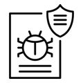 Hacker bug icon, outline style Royalty Free Stock Photo