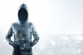 Hacker in city Royalty Free Stock Photo