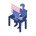 Hacker Code Isometric Composition Royalty Free Stock Photo