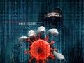 Hacker and computer virus - concept Royalty Free Stock Photo