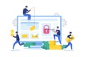 Hacker concept. Thiefs attack computer, steal personal data