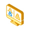 Hacker connected to online discussing isometric icon vector illustration Royalty Free Stock Photo