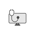 Hacker, curing computer virus icon. Can be used for web, logo, mobile app, UI, UX Royalty Free Stock Photo