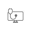 Hacker, curing computer virus icon on white background. Can be used for web, logo, mobile app, UI UX Royalty Free Stock Photo