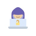 Hacker cyber attack icon. Simple color vector elements of hacks icons for ui and ux, website or mobile application Royalty Free Stock Photo