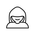 Hacker cyber attack icon. Simple line, outline vector elements of hacks icons for ui and ux, website or mobile application Royalty Free Stock Photo