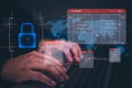 hacker cyber crime digital technology.software data code program web digital cyber security internet defense computer Royalty Free Stock Photo