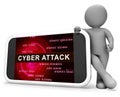 Hacker Cyberattack Malicious Infected Spyware 3d Rendering Royalty Free Stock Photo