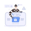 Cybercrime data thief illustration Royalty Free Stock Photo