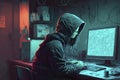 hacker cyberpunk computer room cybercrime code