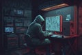 hacker cyberpunk computer room cybercrime code