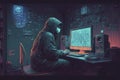 hacker cyberpunk computer room cybercrime code