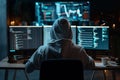 Hacker and cybersecurity attack concept