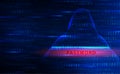 Hacker data security technology blue background, data secure theft, crime hack digital tech, abstract privacy hi tech binary code Royalty Free Stock Photo