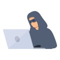 Hacker data steal icon cartoon vector. Cyber attack