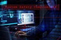 Hacker data system hacking safety Compromised Royalty Free Stock Photo