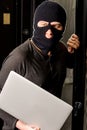 Hacker in a datacenter Royalty Free Stock Photo